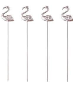 Discount 😀 Bars Cocktail Picks - Flamingo - Set Of 4 ✔️
