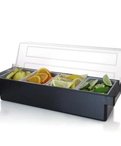 New ⌛ Bars Black Condiment Holder With Ice Compartment 👍