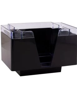 Hot Sale ✔️ Bars 3 COMPARTMENT NAPKIN BAR CADDY - BLACK AND CLEAR 👍