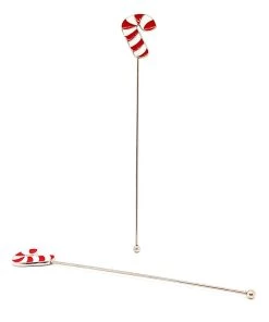 Best Sale 😍 Bars 🍬 Candy Cane Pendant Stirrers - Stainless Steel - Set Of 2 😀
