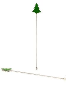 Best Sale 🎁 Bars 🔔 Christmas Tree Pendant Stirrers - Stainless Steel - Set Of 2 💯