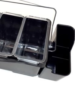 Best Sale 😀 Bars Condiment Holder W/ 6 1-Quart Fruit Trays And Straw Holders 🌟 -Cheap Bars Store condiment holder 6 compartment roll top 3 800x