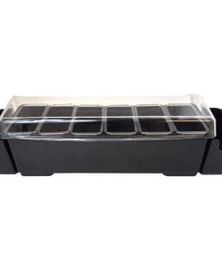 Best Sale 😀 Bars Condiment Holder W/ 6 1-Quart Fruit Trays And Straw Holders 🌟