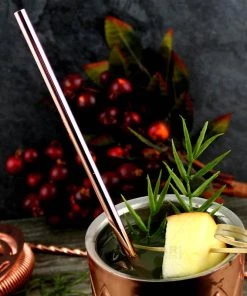 Best Pirce 🛒 Bars Olea™ Copper Plated Cocktail Straw 🤩 -Cheap Bars Store copper metal straw bpc 4 800x