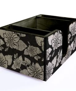 Buy 🎉 Bars Black Rustic Hibiscus Wooden Bar Caddy 💯 -Cheap Bars Store custom wood caddy HIB BLK WEB CORNER 800x