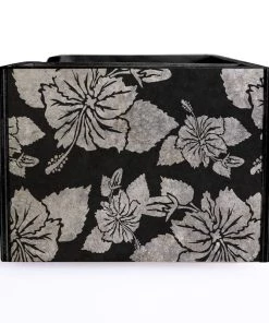 Buy 🎉 Bars Black Rustic Hibiscus Wooden Bar Caddy 💯 -Cheap Bars Store custom wood caddy HIB BLK WEB SIDE 800x