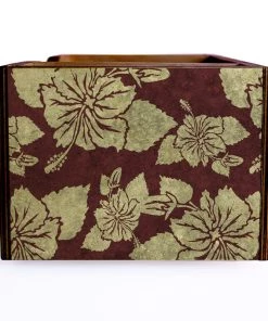 Outlet 🔔 Bars Maroon Rustic Hibiscus Wooden Bar Caddy 🎁 -Cheap Bars Store custom wood caddy HIB ERTH MAR SIDE 800x