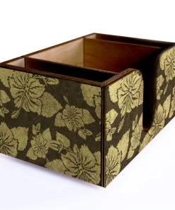 Deals ✨ Bars Earth Tone Rustic Hibiscus Wooden Bar Caddy 😍 -Cheap Bars Store custom wood caddy HIB ERTH WEB CORNER 800x