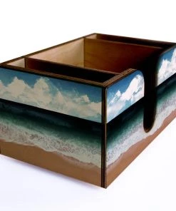 Best Pirce ✨ Bars Beach Scene Wooden Bar Caddy 😍 -Cheap Bars Store custom wood caddy beach web angle 800x