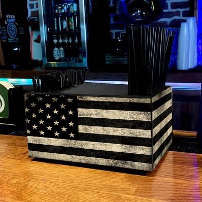 Outlet π Bars Black American Flag Wooden Bar Caddy π 2 Outlet π Bars Black American Flag Wooden Bar Caddy π - Image 2