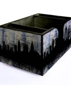 Outlet 💯 Bars City Scene Wooden Bar Caddy 🔥 -Cheap Bars Store custom wood caddy city web corner 800x