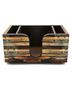 Flash Sale 😉 Bars Rustic Wood Planks Wooden Bar Caddy 🔥 -Cheap Bars Store custom wood plank napkin caddy2 800x