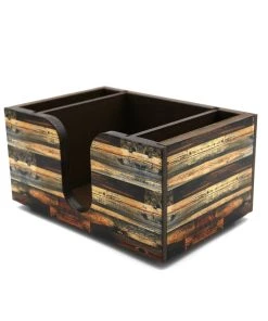 Flash Sale 😉 Bars Rustic Wood Planks Wooden Bar Caddy 🔥 -Cheap Bars Store custom wood plank napkin caddy3 800x