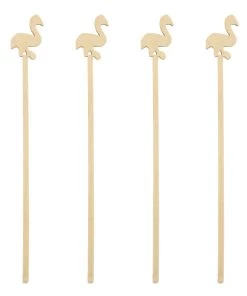 Promo 👍 Bars BarConic® Wooden Flamingo Swizzle Sticks - 100 Pack ✔️