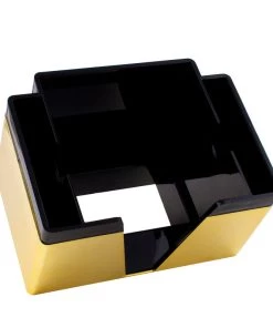 Hot Sale 😍 Bars 3 COMPARTMENT BAR NAPKIN CADDY - BLACK AND GOLD 🤩 -Cheap Bars Store gold caddy clean angle 800x
