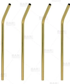Budget 💯 Bars Cocktail Straws - Gold Plated - (4) 👍 -Cheap Bars Store gold plated straws set of 4 bpc 800 800x