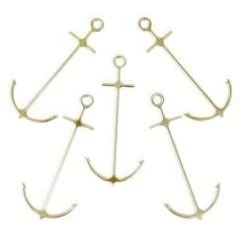 Flash Sale 👍 Bars Cocktail Picks - Anchor Gold Plated - Pack Of 6 😀