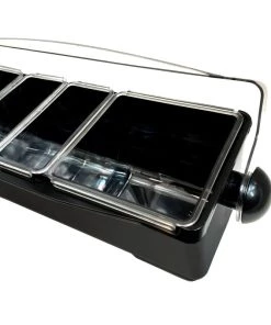 Cheap ⭐ Bars Condiment Holder With (4) 1-Quart Inserts And 2-Quart Fruit Trays - Black 🛒 -Cheap Bars Store holder black2 800x