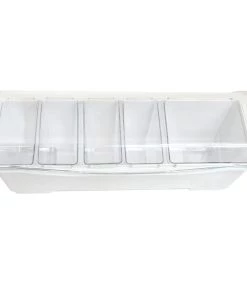 Promo 🤩 Bars Condiment Holder With (4) 1-Quart Inserts And 2-Quart Fruit Trays - White 😍 -Cheap Bars Store holder white 800x
