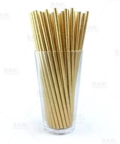 Coupon 🛒 Bars BarConic® Gold Paper Straws - Pack Of 100 🔥