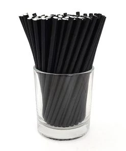 Cheapest ✨ Bars BarConic® Biodegradable Solid Black Paper Sip Straws - 5 3/4" - 100 Pack ❤️