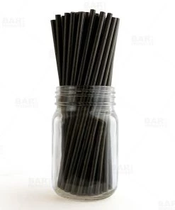 Cheapest 🧨 Bars BarConic® Biodegradable Black Paper Straws - 7 3/4" - 100 Pack 🔥