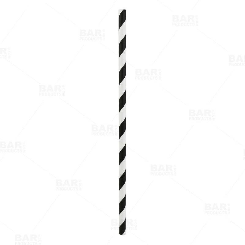 New 😀 Bars BarConic® Biodegradable Black & White Stripe Paper Straws - 7 3/4" - 100 Pack 🤩 3 New 😀 Bars BarConic® Biodegradable Black & White Stripe Paper Straws - 7 3/4" - 100 Pack 🤩 - Image 3