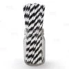 New 😀 Bars BarConic® Biodegradable Black & White Stripe Paper Straws - 7 3/4" - 100 Pack 🤩