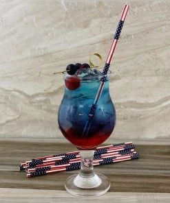 Hot Sale 😉 Bars BarConic® Biodegradable USA Flag Paper Straws - 7 3/4" - 100 Pack 🎁 -Cheap Bars Store paper straws flag bpc 6 800x