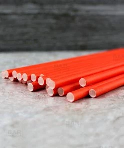 Best Pirce 🛒 Bars BarConic® Biodegradable Orange Paper Straws - 7 3/4" - 100 Pack 👏 -Cheap Bars Store paper straws orange bpc 3 800x