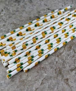 Flash Sale ✔️ Bars BarConic® Biodegradable Pineapple Pattern Paper Straws - 7 3/4" - 100 Pack 💯 -Cheap Bars Store paper straws pineapple bpc 4 800x