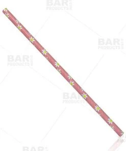 Budget 🔥 Bars BarConic® Daisy Paper Straws - 100 Pack 🌟 -Cheap Bars Store paper straws pink daisy bp2 800x