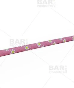 Budget 🔥 Bars BarConic® Daisy Paper Straws - 100 Pack 🌟 -Cheap Bars Store paper straws pink daisy bp3 800x