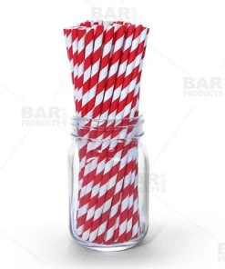 Best reviews of 👍 Bars BarConic® Red Stripe Paper Straws - 100 Pack 🔔