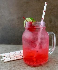 Promo ❤️ Bars BarConic® Biodegradable American Stars Pattern Paper Straws - 7 3/4" - 100 Pack 🌟 -Cheap Bars Store paper straws stars bpc 5 800x