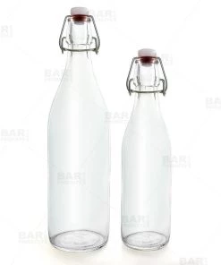 Brand new 🌟 Bars Swing Top Glass Bottle - Clear Round - 1 Liter Or 17 Ounce 😍