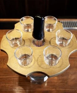 Hot Sale ๐ Bars 6-Shooter Wood Shot Glass Serving Tray And Bottle Topper - Black Or Stained โจ 15 Hot Sale ๐ Bars 6-Shooter Wood Shot Glass Serving Tray And Bottle Topper - Black Or Stained โจ -Cheap Bars Store shot glass 6 shooter cylinder flight board caddy dark walnut 800x