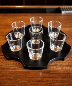 Hot Sale ๐ Bars 6-Shooter Wood Shot Glass Serving Tray And Bottle Topper - Black Or Stained โจ 16 Hot Sale ๐ Bars 6-Shooter Wood Shot Glass Serving Tray And Bottle Topper - Black Or Stained โจ -Cheap Bars Store shot glass 7 hole barrel holder serving tray wood black 800x