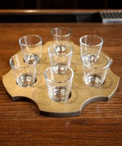 Hot Sale ๐ Bars 6-Shooter Wood Shot Glass Serving Tray And Bottle Topper - Black Or Stained โจ 17 Hot Sale ๐ Bars 6-Shooter Wood Shot Glass Serving Tray And Bottle Topper - Black Or Stained โจ -Cheap Bars Store shot glass 7 hole barrel holder serving tray wood dark walnut 800x