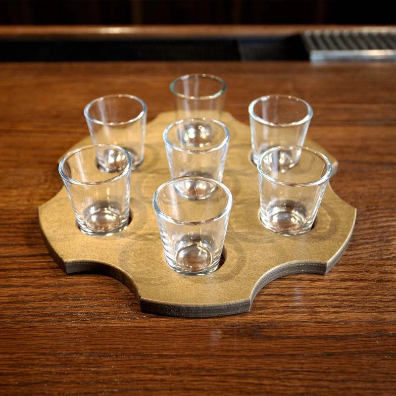 Hot Sale ๐ Bars 6-Shooter Wood Shot Glass Serving Tray And Bottle Topper - Black Or Stained โจ 8 Hot Sale ๐ Bars 6-Shooter Wood Shot Glass Serving Tray And Bottle Topper - Black Or Stained โจ - Image 8