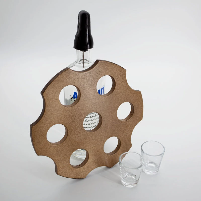 Hot Sale ๐ Bars 6-Shooter Wood Shot Glass Serving Tray And Bottle Topper - Black Or Stained โจ 4 Hot Sale ๐ Bars 6-Shooter Wood Shot Glass Serving Tray And Bottle Topper - Black Or Stained โจ - Image 4