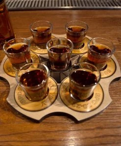 Cheapest ✨ Bars 6-Shooter Wood Shot Glass Serving Tray And Bottle Topper - "Revolver Cylinder" 😀 9 Cheapest ✨ Bars 6-Shooter Wood Shot Glass Serving Tray And Bottle Topper - "Revolver Cylinder" 😀 -Cheap Bars Store shot glass caddy revolver birch wood 7 hole drink tray 800x