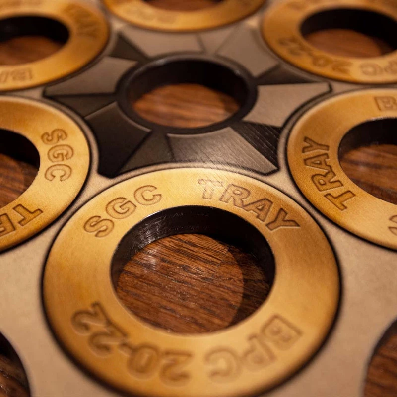 Cheapest ✨ Bars 6-Shooter Wood Shot Glass Serving Tray And Bottle Topper - "Revolver Cylinder" 😀 5 Cheapest ✨ Bars 6-Shooter Wood Shot Glass Serving Tray And Bottle Topper - "Revolver Cylinder" 😀 - Image 5