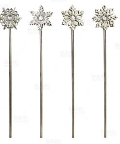 Best deal 🌟 Bars Silver Plated Snowflake Cocktail Stirrers - 4 Pack 😍