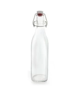 Hot Sale ⭐ Bars Swing Top Glass Bottle - Clear Square - 1 Liter Or 17 Ounce ⌛ -Cheap Bars Store square clear bottle swing top bpc 17oz 800x