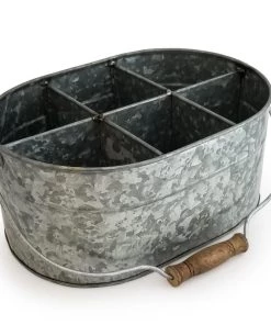 Budget 🥰 Bars Oval Galvanized Table Caddy 😍