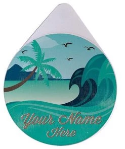 Buy 😍 Bars ADD YOUR NAME - Custom Vintage Surf Glass Rimmer Lid ⌛