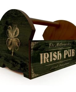 Coupon 🎁 Bars Irish Pub Wooden Condiment Caddy W/ Handle - Customizable 🎉