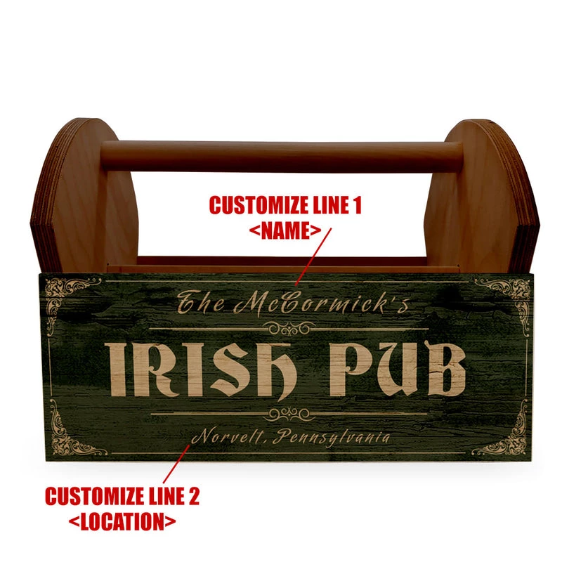 Coupon ๐ Bars Irish Pub Wooden Condiment Caddy W/ Handle - Customizable ๐ 2 Coupon ๐ Bars Irish Pub Wooden Condiment Caddy W/ Handle - Customizable ๐ - Image 2