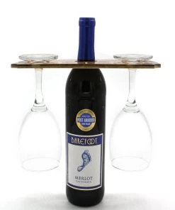 Hot Sale 💯 Bars CUSTOMIZABLE WOODEN WINE GLASS CADDY - RUSTIC WOOD FAMILY 😍